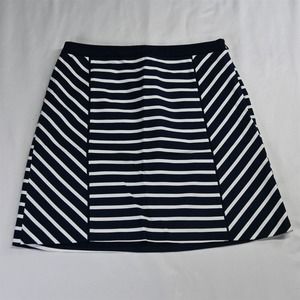 The Limited 6 Navy Blue White‎ Stripe Cotton Stretch Womens A-Line Skirt
